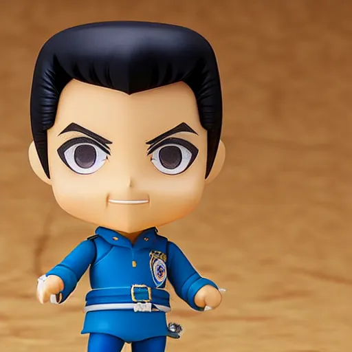 Prompt: elvis presley! as nendoroid! on stage, 8 k hd dof, kodak film,