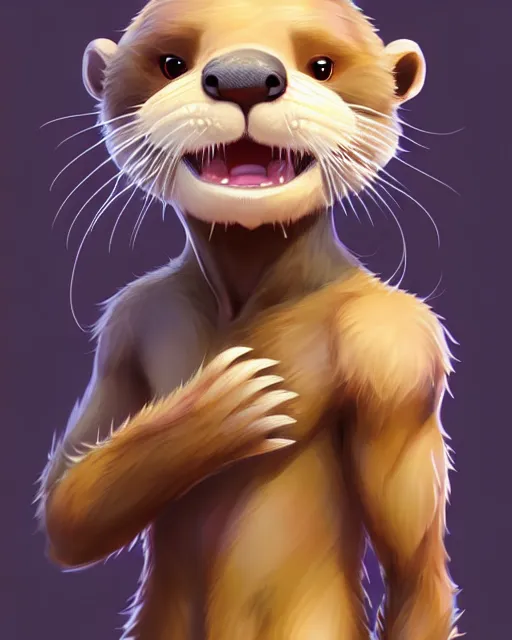 Prompt: character concept art of a cute male anthropomorphic otter furry | | cute - fine - face, pretty face, key visual, realistic shaded perfect face, fine details by stanley artgerm lau, wlop, rossdraws, james jean, andrei riabovitchev, marc simonetti, and sakimichan, trending on artstation