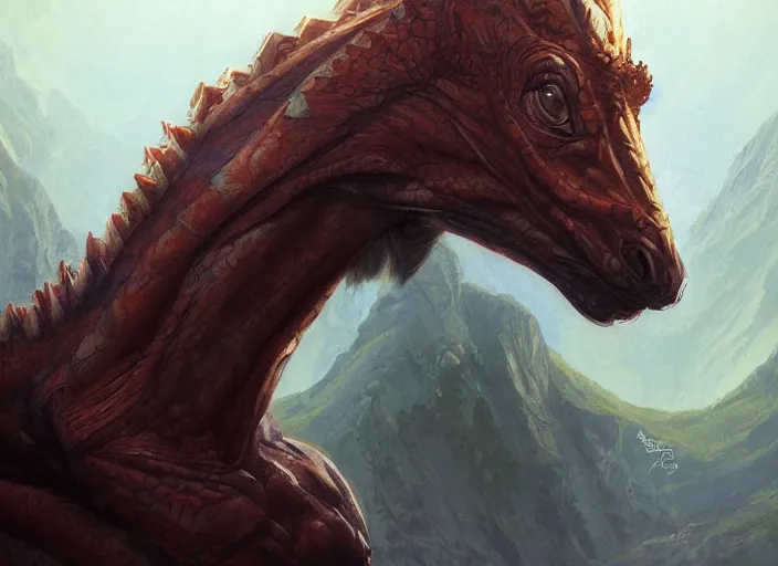 Prompt: portrait of a horse lizard hybrid by artgerm, by greg rutkowski, by noah bradley