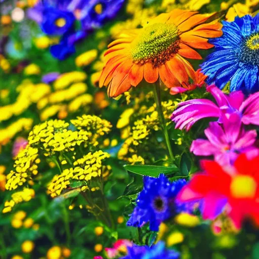 Prompt: colorful flowers, dslr photography