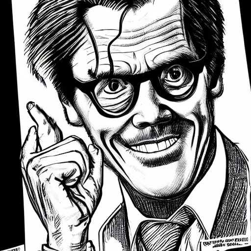 Image similar to Jim Carey drawn by Robert Crumb