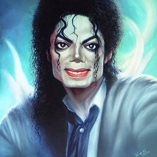 Prompt: Michael Jackson as an Exorcist, Fantasy Illustration by Tony Sart, Trending on artstation