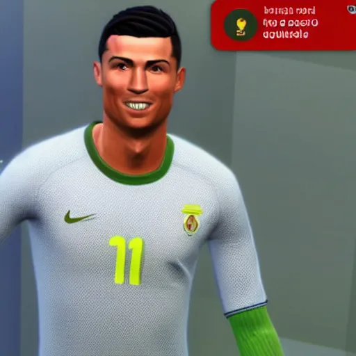 Image similar to Cristiano Ronaldo in the Sims 4