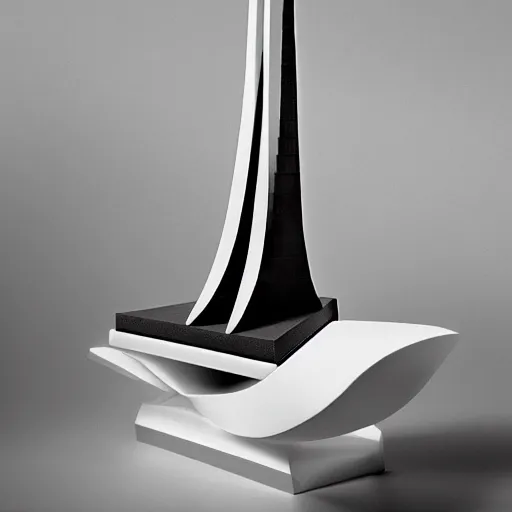 Prompt: alternative eiffel tower modeled by zaha hadid