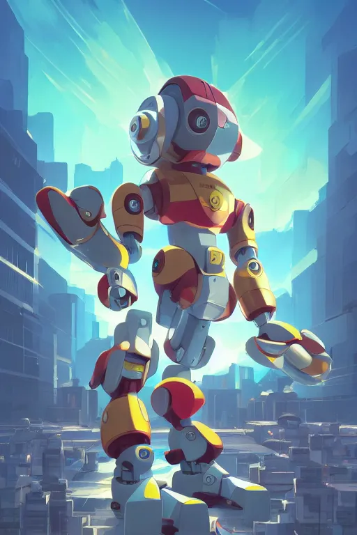 Image similar to metabots medabots medarotto medarot robot minimalist comics, behance hd by jesper ejsing, by rhads, makoto shinkai and lois van baarle, ilya kuvshinov, rossdraws global illumination ray tracing hdr radiating a glowing aura