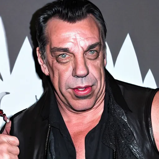 Image similar to till lindemann as spider man