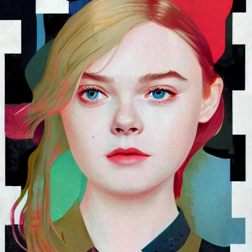 Image similar to Elle Fanning in the Showtime Series Dexter picture by Sachin Teng, asymmetrical, dark vibes, Realistic Painting , Organic painting, Matte Painting, geometric shapes, hard edges, graffiti, street art:2 by Sachin Teng:4