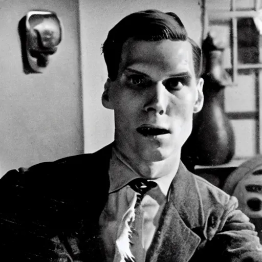 Prompt: jerma in a 1 9 4 0 s horror movie