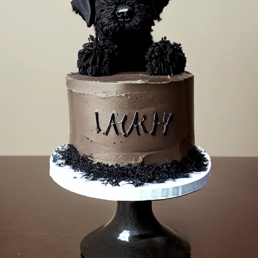 Image similar to black goldendoodle birthday cake,