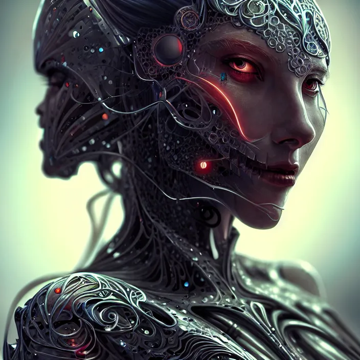 Prompt: organic cyborg, diffuse lighting, fantasy, intricate, elegant, highly detailed, lifelike, photorealistic, digital painting, artstation, illustration, concept art, smooth, sharp focus, art by skunkyfly