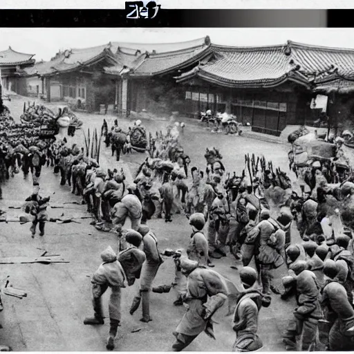 Image similar to japanese invasion of seoul, historical photo, realistic
