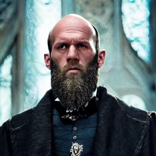 Image similar to dumbledore played by jason statham