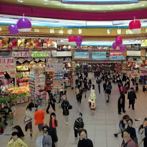 Image similar to a single person inside of a Nakano shopping arena anime style