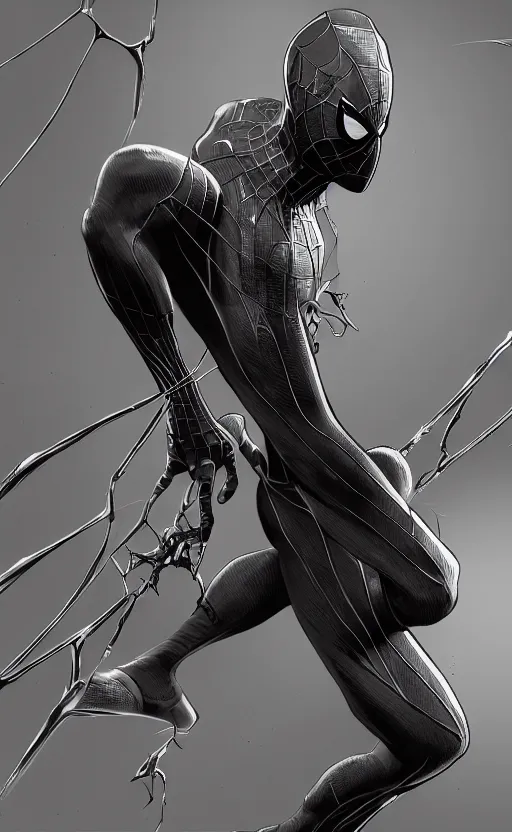 Image similar to spiderman noir, dynamic lighting, photorealistic fantasy concept art, trending on art station, stunning visuals, creative, cinematic, ultra detailed