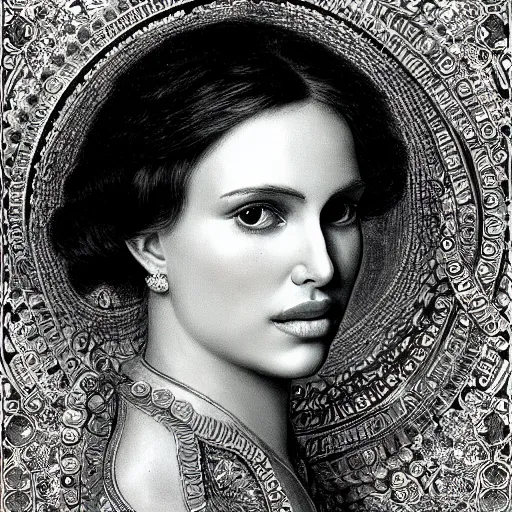 Image similar to portrait of natalie portman by ernst haeckel