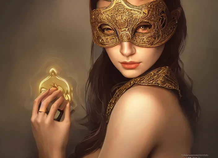 Image similar to masked, perfectly-centered-Portrait of the most beautiful woman on the planet , intricate, highly detailed, artstation, concept art, concept render, octane, redshift, smooth, sharp focus, illustration,award-winning, Unreal Engine 5, 8K, art by artgerm and greg rutkowski and alphonse mucha