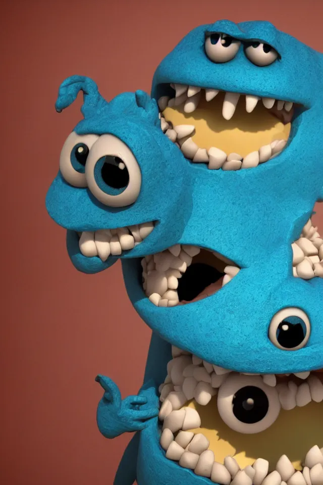 Image similar to cute monster 4k 3d render