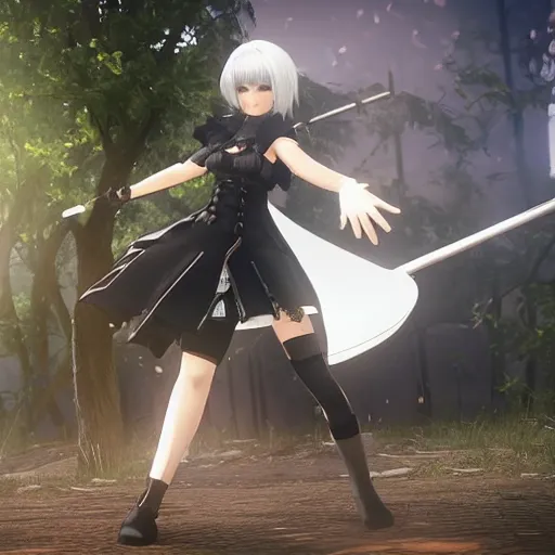 Image similar to australian shepherd with 2 b in nier automata