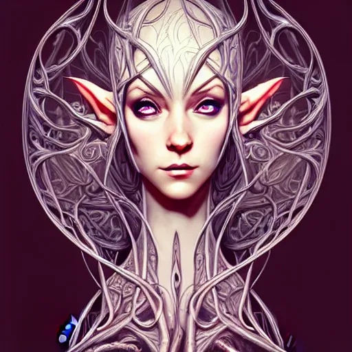 Image similar to digital art, centered elven ,intricate, veins, by James Jean and by artgerm , ultradetailed, charachter design, concept art, trending on artstation,