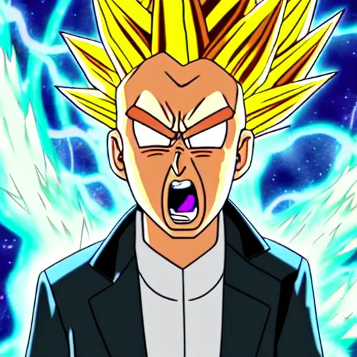 Image similar to rick sanchez of rick & morty going super saiyan