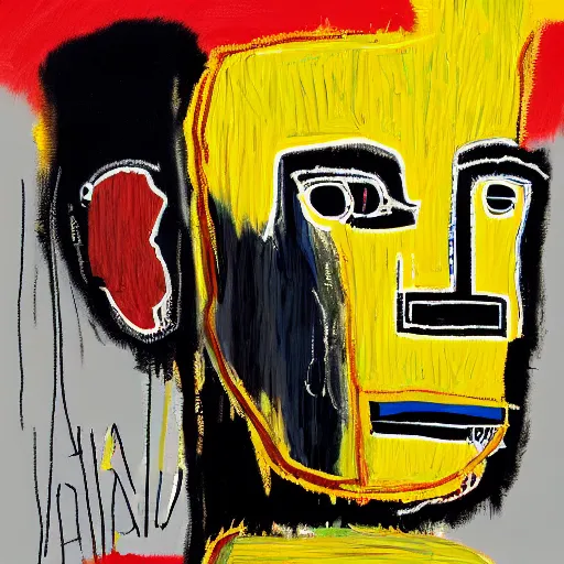 Image similar to A extremely highly detailed majestic hi-res beautiful immaculate head and shoulders painting of a strong black african man by Jean-Michel Basquiat, 8k, high textures, hyper sharp, insanely detailed and intricate, super detailed, 4k HDR high quality