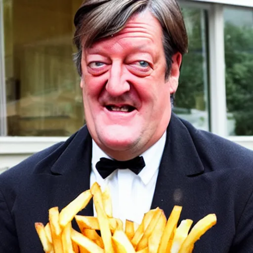 Image similar to [ french fries ] as ( stephen fry ) hybrid intercross mix