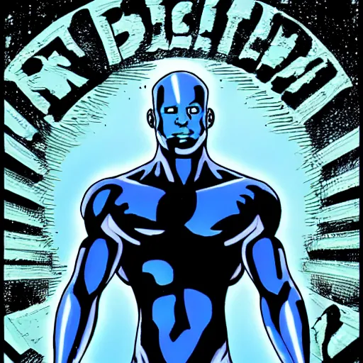 Image similar to Doctor Manhattan, comic book style, high quality, highly detailed