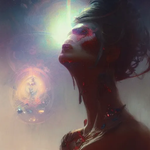 Image similar to third - eye visions, psychedelic art, illustrated by greg rutkowski and gaston bussiere, cgsociety contest winner, artstation hd, 4 k