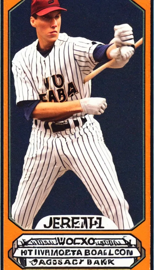 Prompt: jerma 9 8 5 baseball card