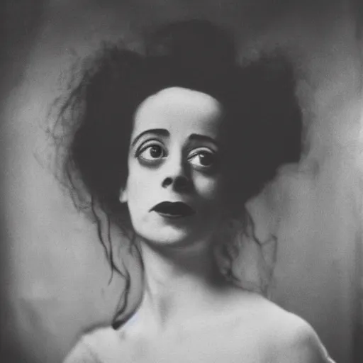 Image similar to dslr photo portrait still of young elsa lanchester as the bride, by gustave dore, 8 5 mm, f 1. 8,