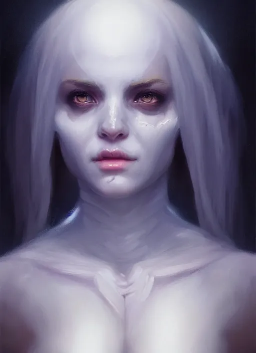 Prompt: a _ fantasy _ style _ portrait _ painting _ of cute ghost oil _ painting _ unreal _ 5 _ daz. _ rpg _ portrait _ extremely _ detailed _ artgerm _ greg _ rutkowski _ greg