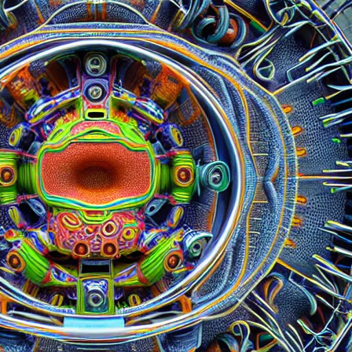 Prompt: realistic detailed image of the inside of a living biomechanical valve body, very intricate colorful masterpiece, hd photo