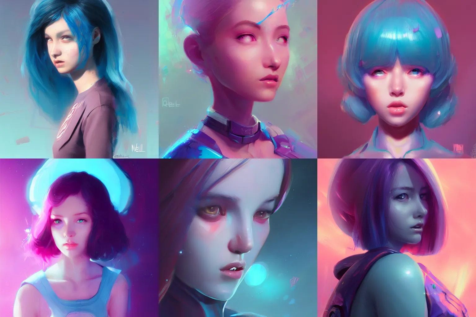 Prompt: Bella ragazza, bubblegum, visualartzi, korean, and blue image, concept art by Neil Blevins, Dave Rapoza, Charlie Bowater, Andree Wallin, highly detailed, ultra detailed, ultra realistic, trending on artstation, cgstudio