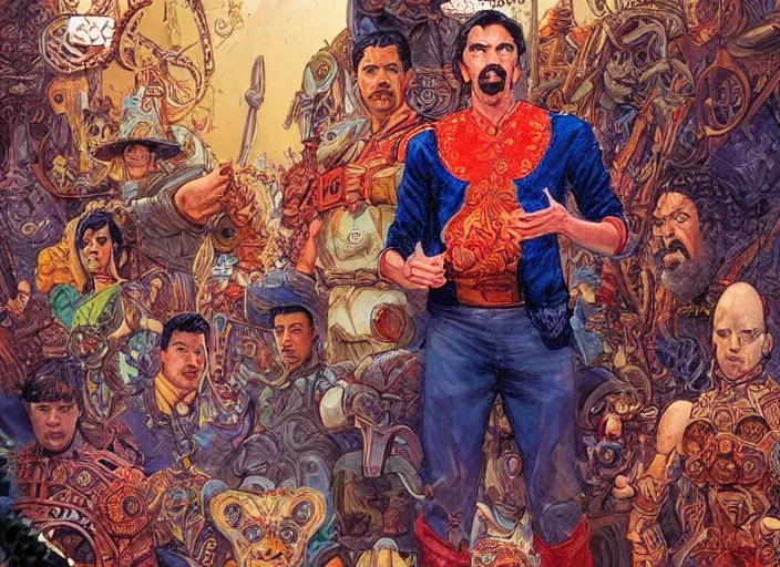 Prompt: a highly detailed mexican portrait of stephen strange, james gurney, james jean