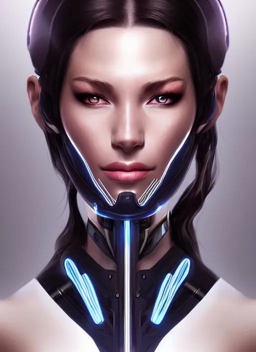 Prompt: portrait of a cyborg woman by Artgerm, (((((face turns left))))) ((((((face turns right)))))), eyes closed , biomechanical, hyper detailled, trending on artstation