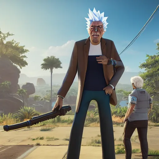 Image similar to rick sanchez created in unreal engine 5 meta humans, 4k, high detail, high-resolution photograph, professional photography, ultra-detail