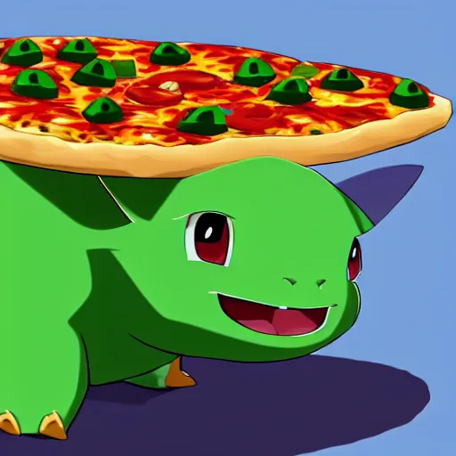 Prompt: bulbasaur eating pizza cinematic, hyper realism, high detail, 8k