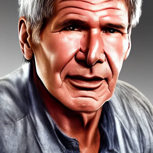 Image similar to harrison ford from indiana jone, but with very big ears. portrait realistic 8 k