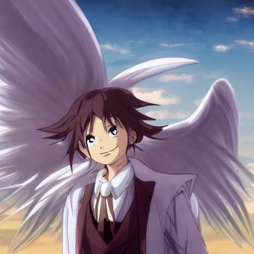 Prompt: smug anime steampunk angel winking, anime, studio ghibli, finely detailed, cinematic lighting, epic, beautiful, long hair,