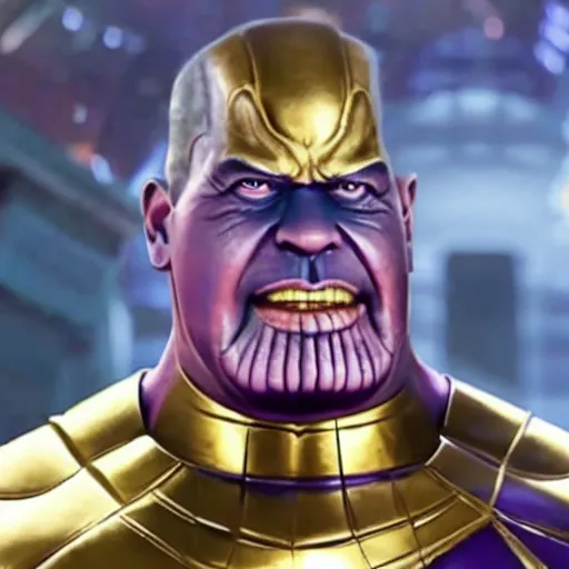 Prompt: Najib Razak as Thanos, movie still, cinematic