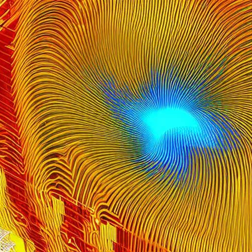 Image similar to a CFD Simulation of a spaceshuttle, Colourful, Multiphase flow