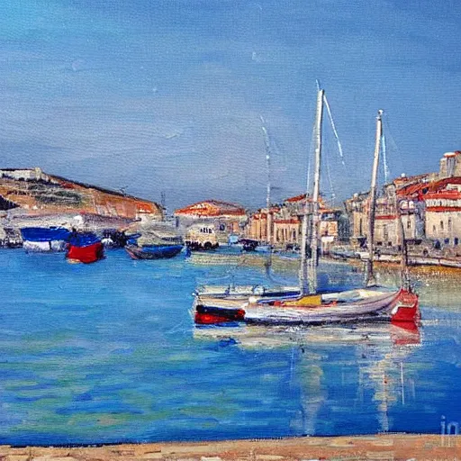 Image similar to tanger harbour painting by claude monnaie