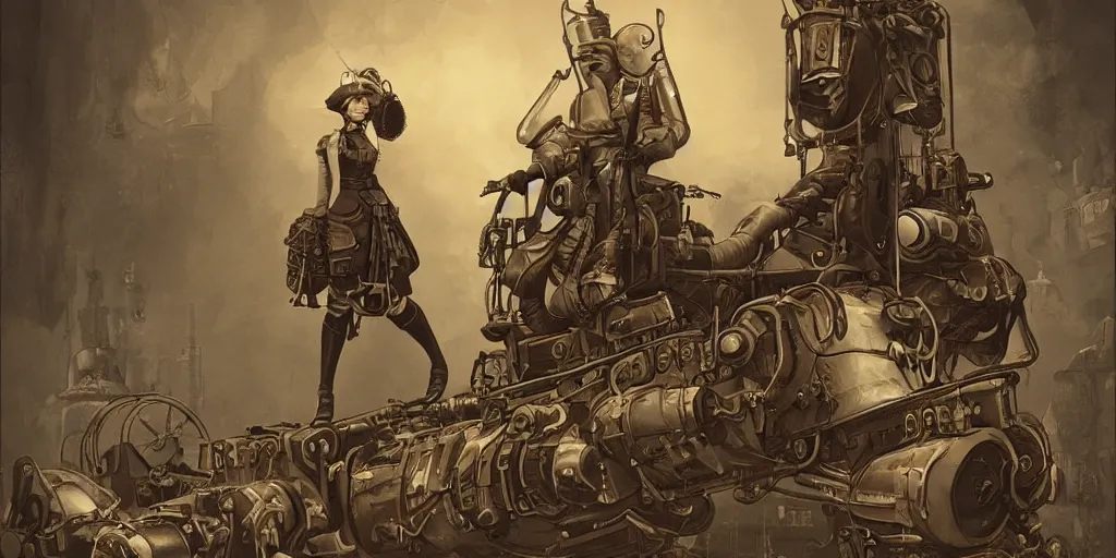 Prompt: tsarist dieselpunk, trending on artstation