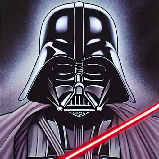 Prompt: darth vader by yukito kishiro