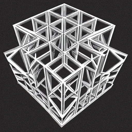 Image similar to hypercube by m. c. escher