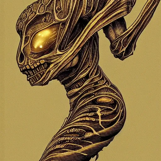 Prompt: full body pose of a beautiful alien woman in a galaxy drawn by q hayashida, insanely detailed, golden ratio, hypermaximilist, elegant, ornate, luxury, elite, space horror, creepy, haunting, h 7 6 8