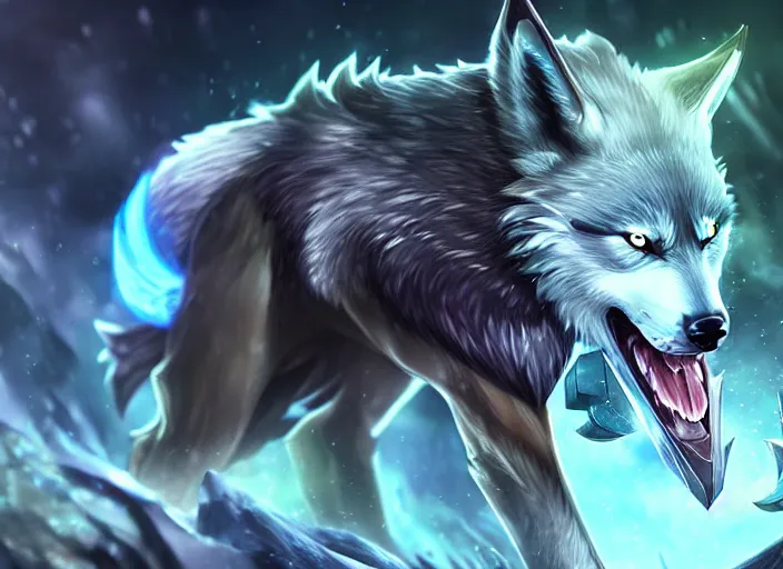 Image similar to wolf playing league of legends on mobile phone, realistic photograph, high quality, 4 k, full shot