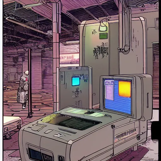 Prompt: crt television kowloon city cathode ray tube phosphor multiple array tvs serial experiments lain by moebius