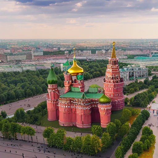Prompt: Aerial view of Moscow Kremlin, photorealism