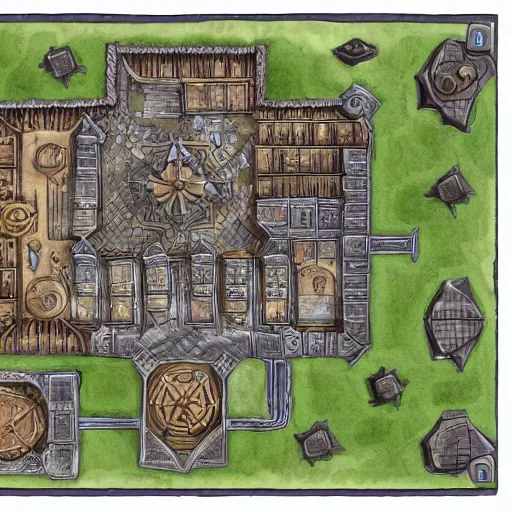 Image similar to map of a dungeon in waterdeep, isometric